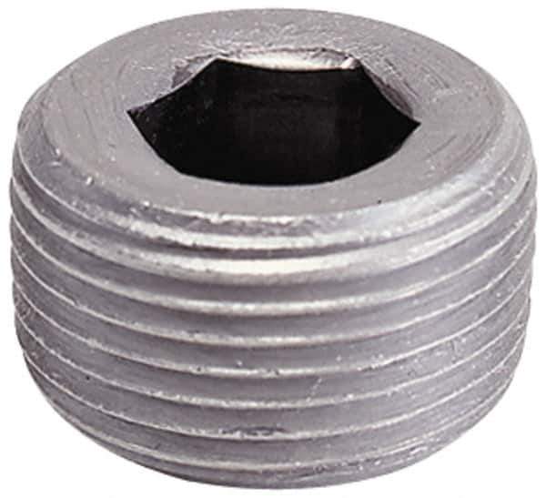 Value Collection - 1/4-18, 13/32" OAL, Alloy Steel Socket Pressure Plug - Uncoated, 7/8" Taper per Foot, 7/32" Hex Key - Industrial Tool & Supply