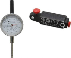 TESA Brown & Sharpe - 0.001" Graduation, 0-100 Dial Reading, Indicator & Base Kit - 4" Base Length x 1" Base Width x 1" Base Height, 2-1/4" Dial Diam - Industrial Tool & Supply