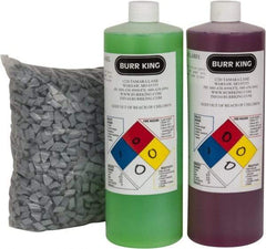 Burr King - Ceramic Carrier, Ceramic Abrasive, Polishing Tumbling Media - Triangle Shape - Industrial Tool & Supply