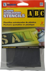 C.H. Hanson - 2 Inch Characters, PVC Plastic Stencil Set - 46 Pieces - Industrial Tool & Supply