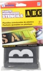 C.H. Hanson - 3 Inch Characters, PVC Plastic Stencil Set - 46 Pieces - Industrial Tool & Supply