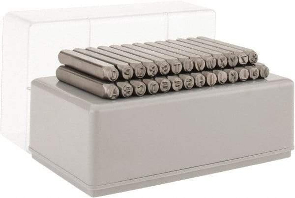 C.H. Hanson - 27 Piece, 3/16" Character Steel Stamp Set - Letters, Standard - Industrial Tool & Supply