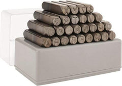 C.H. Hanson - 27 Piece, 3/8" Character Steel Stamp Set - Letters, Standard - Industrial Tool & Supply