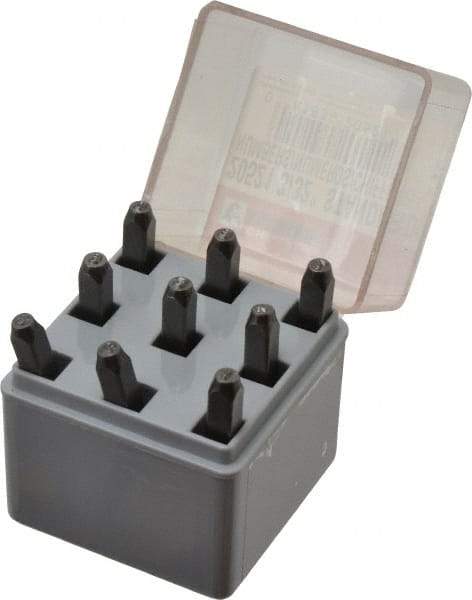 C.H. Hanson - 9 Piece, 3/32" Character Steel Stamp Set - Figures, Standard - Industrial Tool & Supply