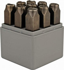 C.H. Hanson - 9 Piece, 3/8" Character Steel Stamp Set - Figures, Standard - Industrial Tool & Supply