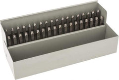 C.H. Hanson - 36 Piece, 3/32" Character Steel Stamp Set - Letters & Figures, Standard - Industrial Tool & Supply