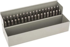 C.H. Hanson - 36 Piece, 1/8" Character Steel Stamp Set - Letters & Figures, Standard - Industrial Tool & Supply