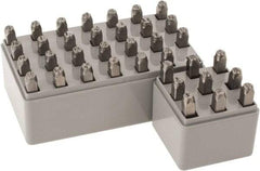 C.H. Hanson - 36 Piece, 3/16" Character Steel Stamp Set - Letters & Figures, Standard - Industrial Tool & Supply
