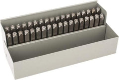 C.H. Hanson - 36 Piece, 1/4" Character Steel Stamp Set - Letters & Figures, Standard - Industrial Tool & Supply