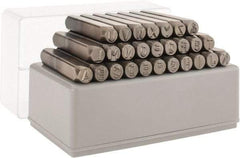 C.H. Hanson - 27 Piece, 1/4" Character Steel Stamp Set - Letters, Heavy Duty - Industrial Tool & Supply