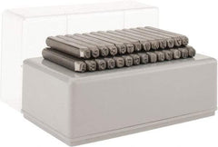 C.H. Hanson - 27 Piece, 1/2" Character Steel Stamp Set - Letters, Heavy Duty - Industrial Tool & Supply