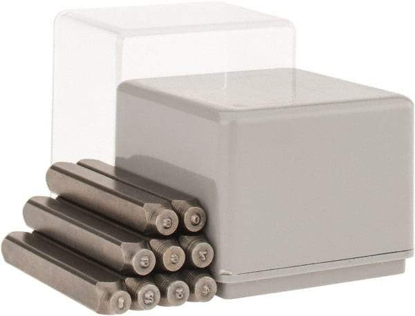 C.H. Hanson - 9 Piece, 1/8" Character Steel Stamp Set - Figures, Heavy Duty - Industrial Tool & Supply