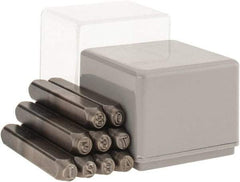 C.H. Hanson - 9 Piece, 3/16" Character Steel Stamp Set - Figures, Heavy Duty - Industrial Tool & Supply
