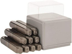 C.H. Hanson - 9 Piece, 3/16" Character Steel Stamp Set - Figures, Reverse - Industrial Tool & Supply