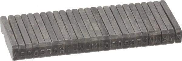 C.H. Hanson - 26 Piece, 1/16 Inch Character, Steel Type Set - 10 Character Capacity, A-Z Content - Industrial Tool & Supply