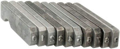 C.H. Hanson - 10 Piece, 1/16 Inch Character, Steel Type Set - 10 Character Capacity, 0-9 Content - Industrial Tool & Supply