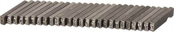 C.H. Hanson - 26 Piece, 1/8 Inch Character, Steel Type Set - 8 Character Capacity, A-Z Content - Industrial Tool & Supply