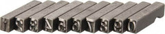 C.H. Hanson - 10 Piece, 3/16 Inch Character, Steel Type Set - 10 Character Capacity, 0-9 Content - Industrial Tool & Supply