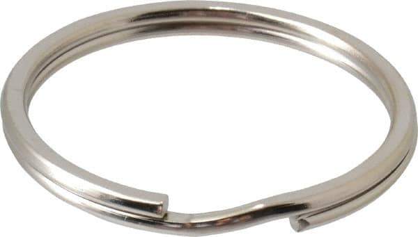 C.H. Hanson - 1-1/2" ID, 39mm OD, 4mm Thick, Split Ring - Carbon Spring Steel, Nickel Plated Finish - Industrial Tool & Supply