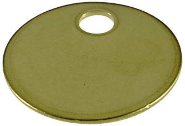 C.H. Hanson - 1 Inch Diameter, Round, Brass Blank Metal Tag - Blank Metal Check - Industrial Tool & Supply