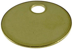 C.H. Hanson - 1 Inch Diameter, Round, Brass Blank Metal Tag - Blank Metal Check - Industrial Tool & Supply