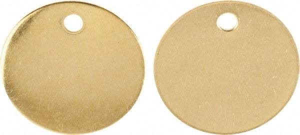 C.H. Hanson - 1-1/2 Inch Diameter, Round, Brass Blank Metal Tag - Blank Metal Check - Industrial Tool & Supply