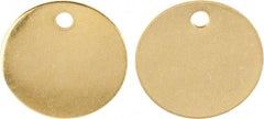 C.H. Hanson - 1-1/2 Inch Diameter, Round, Brass Blank Metal Tag - Blank Metal Check - Industrial Tool & Supply