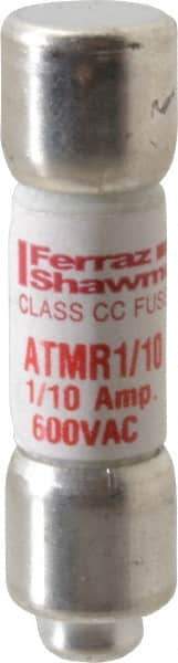 Ferraz Shawmut - 600 VAC/VDC, 0.1 Amp, Fast-Acting General Purpose Fuse - Clip Mount, 1-1/2" OAL, 100 at DC, 200 at AC kA Rating, 13/32" Diam - Industrial Tool & Supply