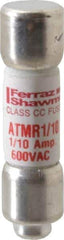 Ferraz Shawmut - 600 VAC/VDC, 0.1 Amp, Fast-Acting General Purpose Fuse - Clip Mount, 1-1/2" OAL, 100 at DC, 200 at AC kA Rating, 13/32" Diam - Industrial Tool & Supply
