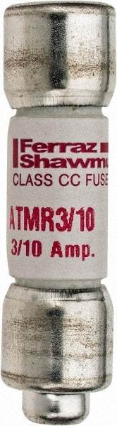 Ferraz Shawmut - 600 VAC/VDC, 0.3 Amp, Fast-Acting General Purpose Fuse - Clip Mount, 1-1/2" OAL, 100 at DC, 200 at AC kA Rating, 13/32" Diam - Industrial Tool & Supply