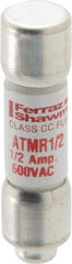 Ferraz Shawmut - 600 VAC/VDC, 0.5 Amp, Fast-Acting General Purpose Fuse - Clip Mount, 1-1/2" OAL, 100 at DC, 200 at AC kA Rating, 13/32" Diam - Industrial Tool & Supply