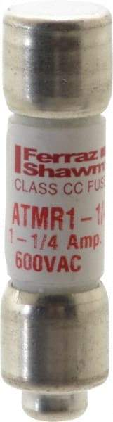 Ferraz Shawmut - 600 VAC/VDC, 1.25 Amp, Fast-Acting General Purpose Fuse - Clip Mount, 1-1/2" OAL, 100 at DC, 200 at AC kA Rating, 13/32" Diam - Industrial Tool & Supply