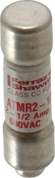 Ferraz Shawmut - 600 VAC/VDC, 2.5 Amp, Fast-Acting General Purpose Fuse - Clip Mount, 1-1/2" OAL, 100 at DC, 200 at AC kA Rating, 13/32" Diam - Industrial Tool & Supply