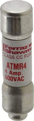 Ferraz Shawmut - 600 VAC/VDC, 4 Amp, Fast-Acting General Purpose Fuse - Clip Mount, 1-1/2" OAL, 100 at DC, 200 at AC kA Rating, 13/32" Diam - Industrial Tool & Supply
