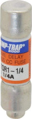 Ferraz Shawmut - 300 VDC, 600 VAC, 1.25 Amp, Time Delay General Purpose Fuse - Clip Mount, 1-1/2" OAL, 100 at DC, 200 at AC kA Rating, 13/32" Diam - Industrial Tool & Supply