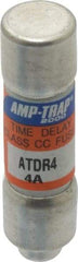 Ferraz Shawmut - 300 VDC, 600 VAC, 4 Amp, Time Delay General Purpose Fuse - Clip Mount, 1-1/2" OAL, 100 at DC, 200 at AC kA Rating, 13/32" Diam - Industrial Tool & Supply