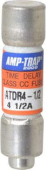 Ferraz Shawmut - 300 VDC, 600 VAC, 4.5 Amp, Time Delay General Purpose Fuse - Clip Mount, 1-1/2" OAL, 100 at DC, 200 at AC kA Rating, 13/32" Diam - Industrial Tool & Supply