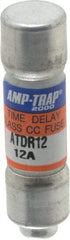 Ferraz Shawmut - 300 VDC, 600 VAC, 12 Amp, Time Delay General Purpose Fuse - Clip Mount, 1-1/2" OAL, 100 at DC, 200 at AC kA Rating, 13/32" Diam - Industrial Tool & Supply