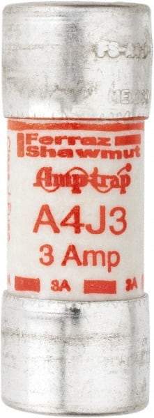 Ferraz Shawmut - 300 VDC, 600 VAC, 3 Amp, Fast-Acting General Purpose Fuse - Clip Mount, 2-1/4" OAL, 100 at DC, 200 at AC kA Rating, 13/16" Diam - Industrial Tool & Supply