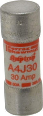 Ferraz Shawmut - 300 VDC, 600 VAC, 30 Amp, Fast-Acting General Purpose Fuse - Clip Mount, 2-1/4" OAL, 100 at DC, 200 at AC kA Rating, 13/16" Diam - Industrial Tool & Supply