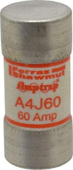 Ferraz Shawmut - 300 VDC, 600 VAC, 60 Amp, Fast-Acting General Purpose Fuse - Clip Mount, 2-3/8" OAL, 100 at DC, 200 at AC kA Rating, 1-1/16" Diam - Industrial Tool & Supply