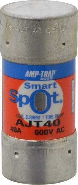 Ferraz Shawmut - 500 VDC, 600 VAC, 40 Amp, Time Delay General Purpose Fuse - Clip Mount, 2-3/8" OAL, 100 at DC, 200 at AC, 300 (Self-Certified) kA Rating, 1-1/16" Diam - Industrial Tool & Supply