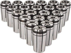 Centaur - 21 Piece, 3/8" to 1" Capacity, Single Angle Collet Set - Series TG/PG 100 - Exact Industrial Supply