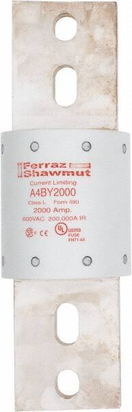 Ferraz Shawmut - 300 VDC, 600 VAC, 2000 Amp, Time Delay General Purpose Fuse - Bolt-on Mount, 10-3/4" OAL, 100 at DC, 200 at AC kA Rating, 3-1/2" Diam - Industrial Tool & Supply