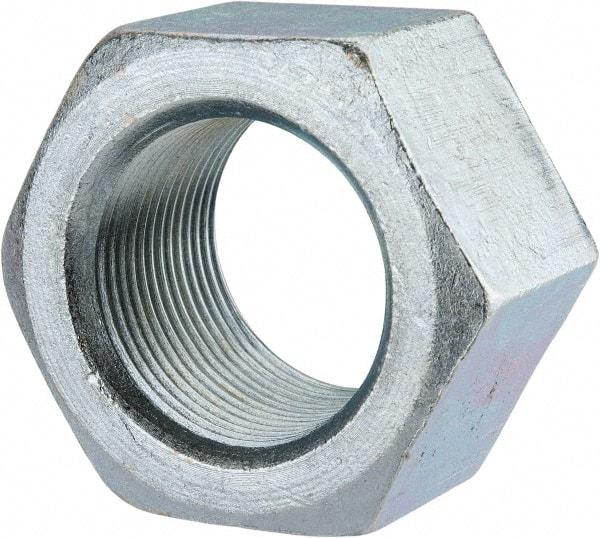 Value Collection - 1-1/2 - 12 UNF Steel Right Hand Hex Nut - 2-1/4" Across Flats, 1-9/32" High, Zinc Clear Finish - Industrial Tool & Supply