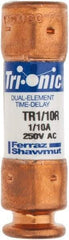 Ferraz Shawmut - 250 VAC/VDC, 0.1 Amp, Time Delay General Purpose Fuse - Clip Mount, 50.8mm OAL, 20 at DC, 200 at AC kA Rating, 9/16" Diam - Industrial Tool & Supply