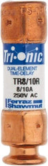 Ferraz Shawmut - 250 VAC/VDC, 0.8 Amp, Time Delay General Purpose Fuse - Clip Mount, 50.8mm OAL, 20 at DC, 200 at AC kA Rating, 9/16" Diam - Industrial Tool & Supply