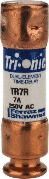 Ferraz Shawmut - 160 VDC, 250 VAC, 7 Amp, Time Delay General Purpose Fuse - Clip Mount, 50.8mm OAL, 20 at DC, 200 at AC kA Rating, 9/16" Diam - Industrial Tool & Supply