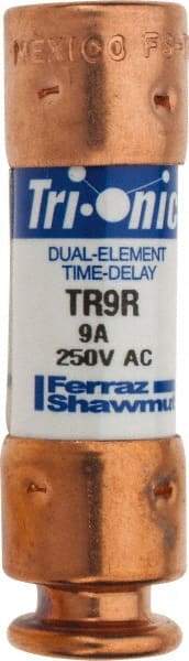 Ferraz Shawmut - 160 VDC, 250 VAC, 9 Amp, Time Delay General Purpose Fuse - Clip Mount, 50.8mm OAL, 20 at DC, 200 at AC kA Rating, 9/16" Diam - Industrial Tool & Supply