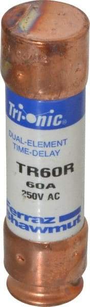 Ferraz Shawmut - 250 VAC/VDC, 60 Amp, Time Delay General Purpose Fuse - Clip Mount, 76.2mm OAL, 20 at DC, 200 at AC kA Rating, 13/16" Diam - Industrial Tool & Supply